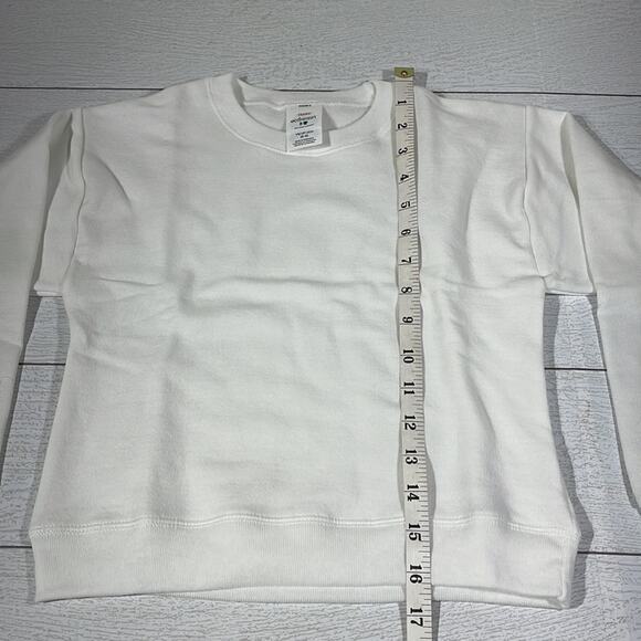 Hanes EcoSmart Kids White Sweatshirt Size 6-8 - Picture 4 of 12